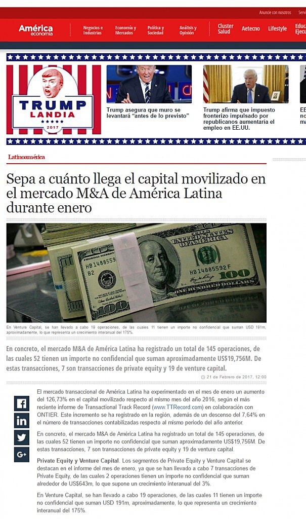 Sepa a cunto llega el capital movilizado en el mercado M&A de Amrica Latina durante enero